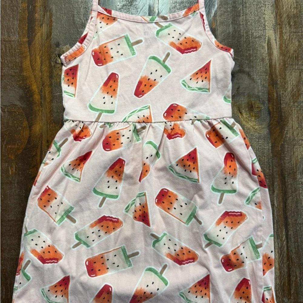 Carter’s Girls 5T Watermelon Popsicle Print Sleeveless Dress EUC